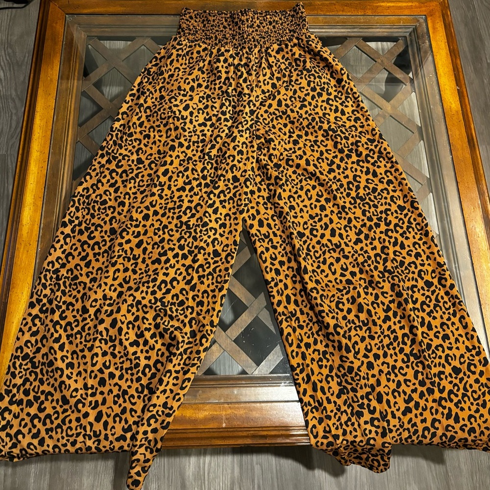 leopard flow pants